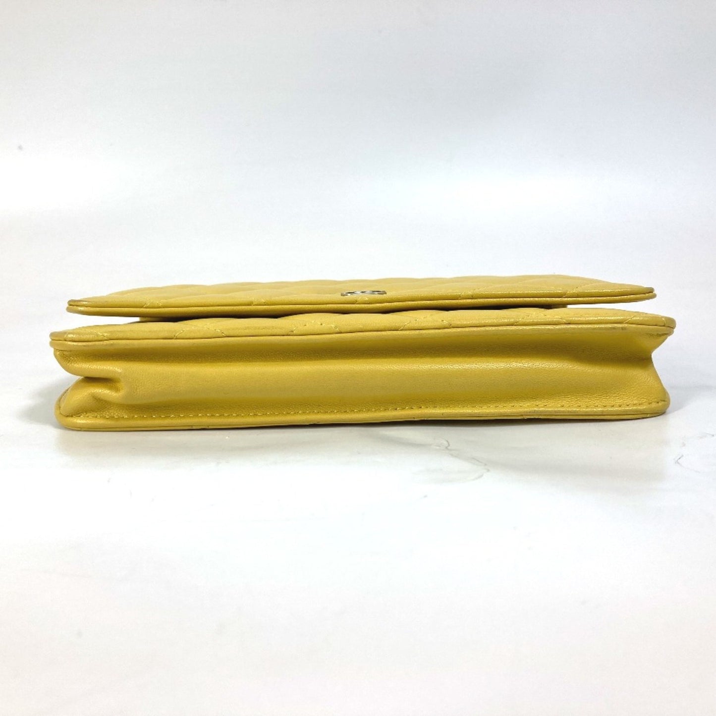 Chanel Yellow Leather Wallet On Chain