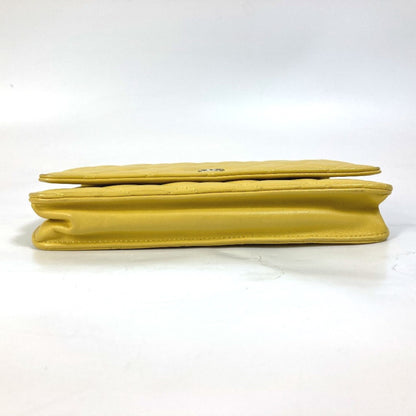 Chanel Yellow Leather Wallet On Chain