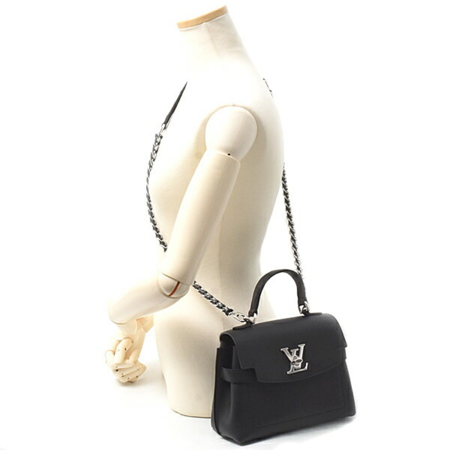 Louis Vuitton Black Leather Lockme Ever Mm