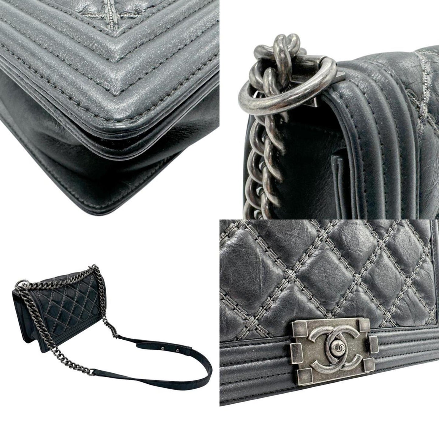 Chanel Blue Leather Boy