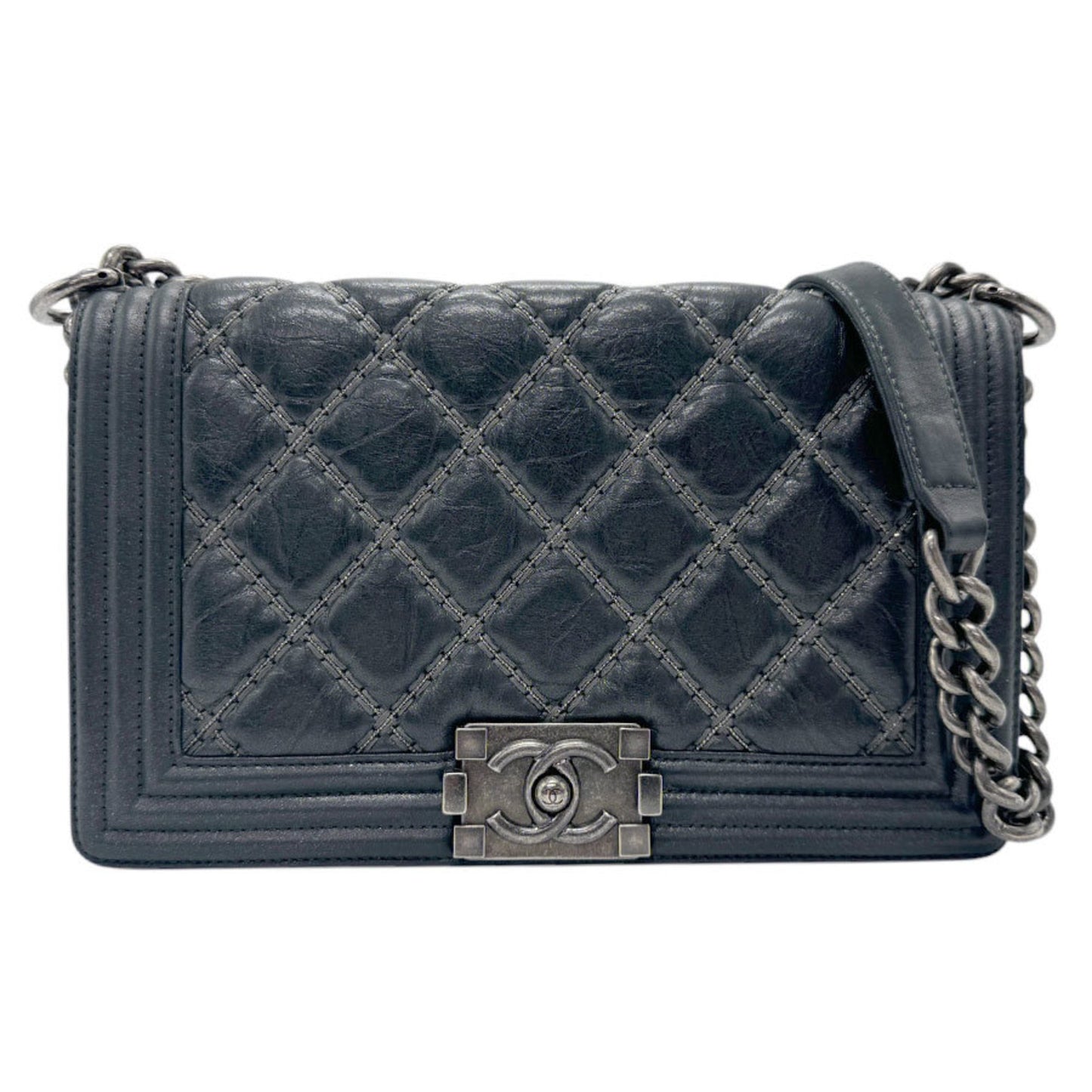 Chanel Blue Leather Boy