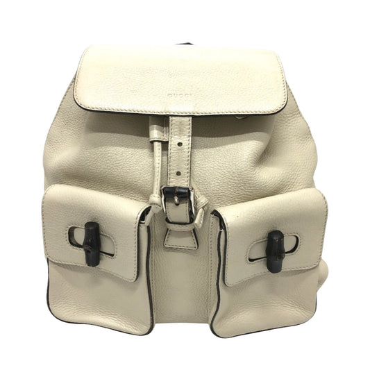 Gucci White Leather Backpack
