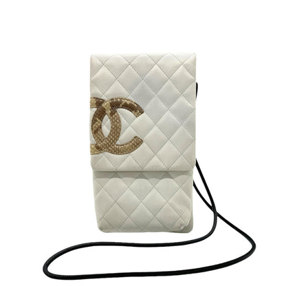 Chanel White Leather Cambon