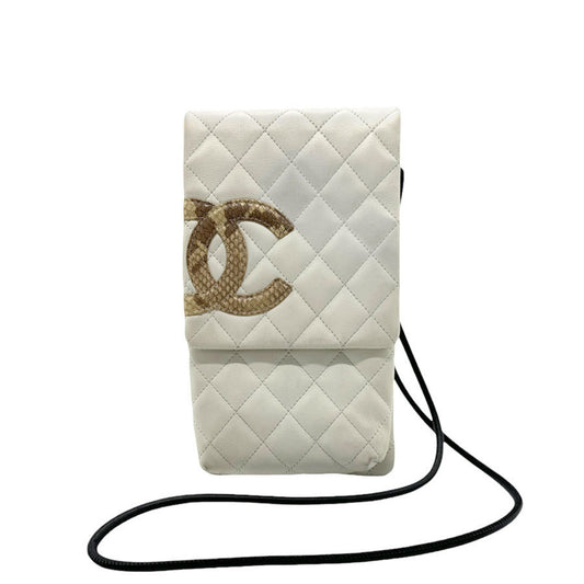 Chanel White Leather Cambon