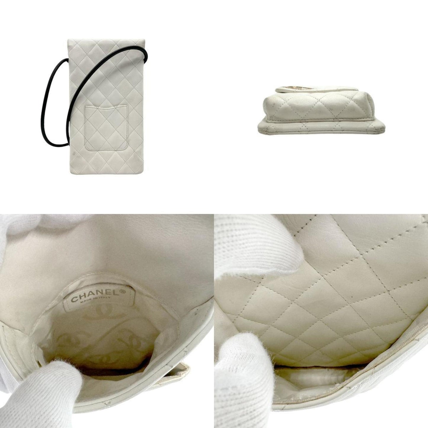Chanel White Leather Cambon