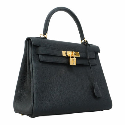 Hermès Black Leather Kelly 28