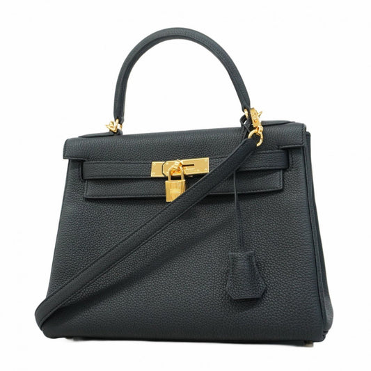 Hermès Black Leather Kelly 28