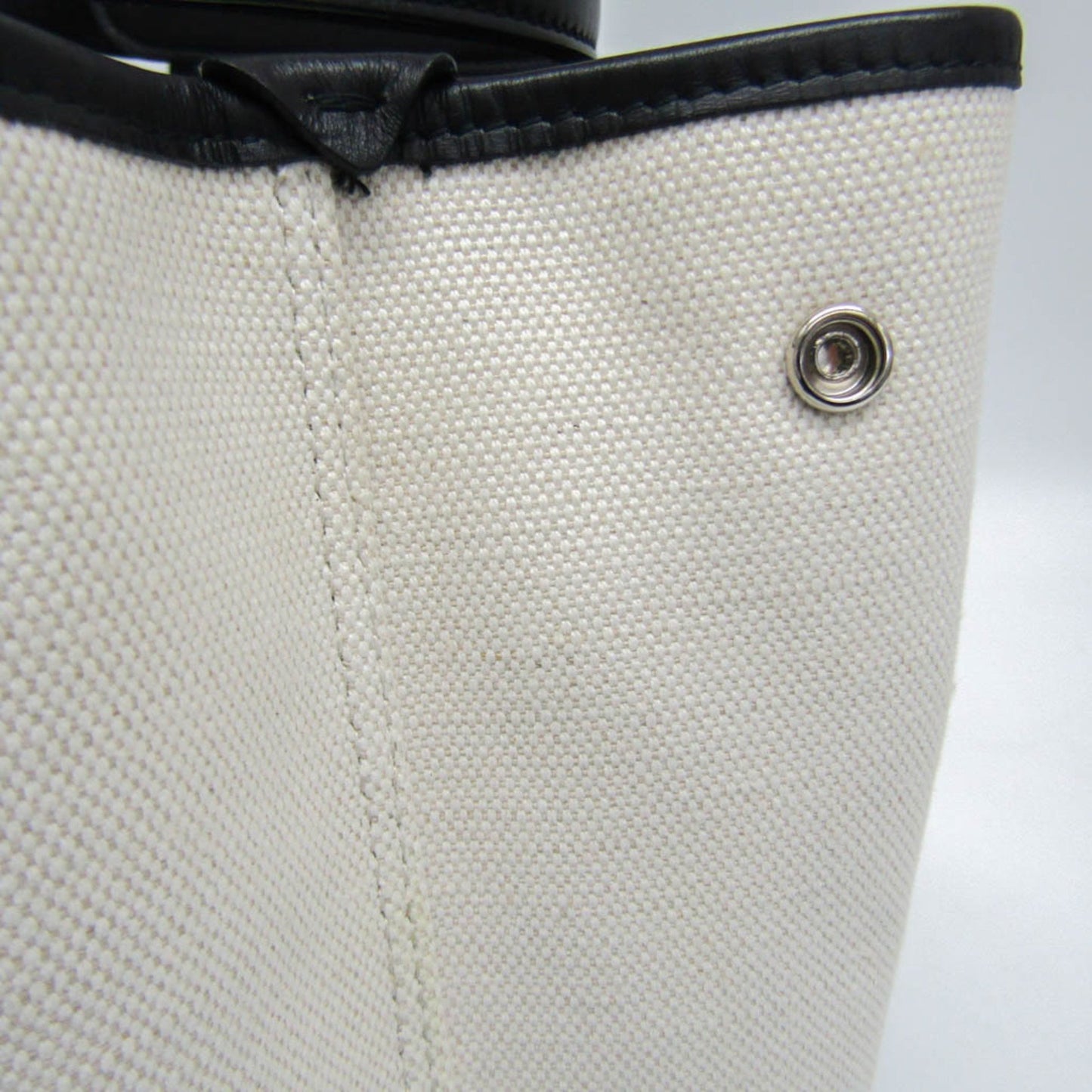 Balenciaga White Canvas Navy Cabas