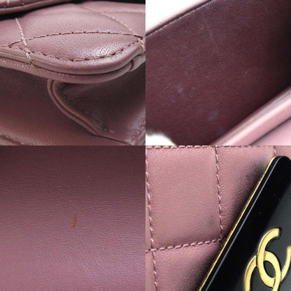 Chanel Pink Leather Wallet On Chain