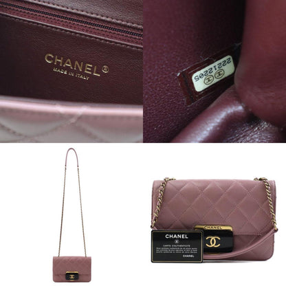 Chanel Pink Leather Wallet On Chain