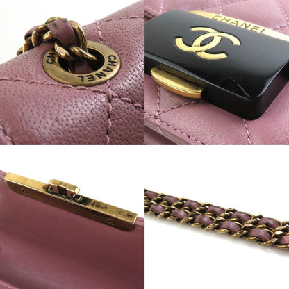 Chanel Pink Leather Wallet On Chain