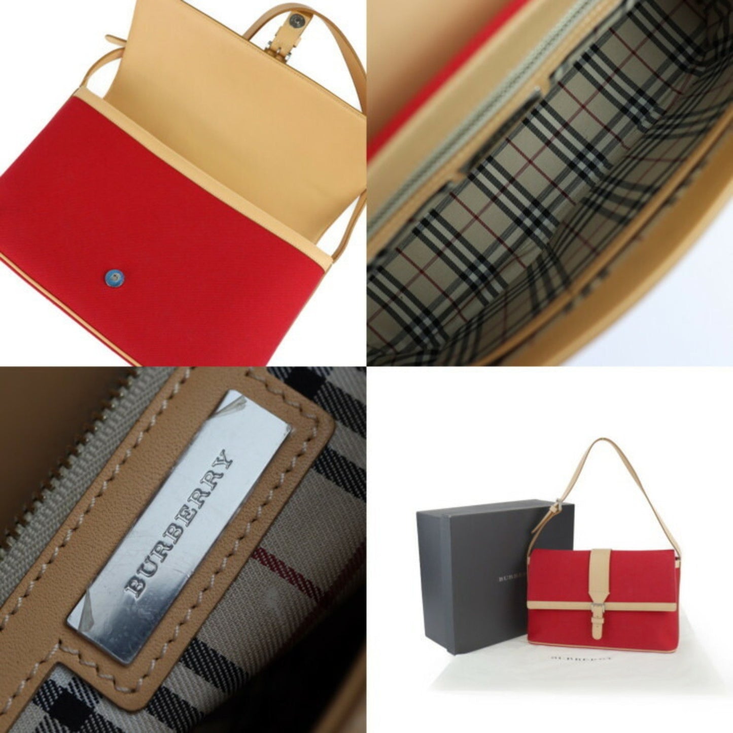 Burberry Red Canvas Shoulder