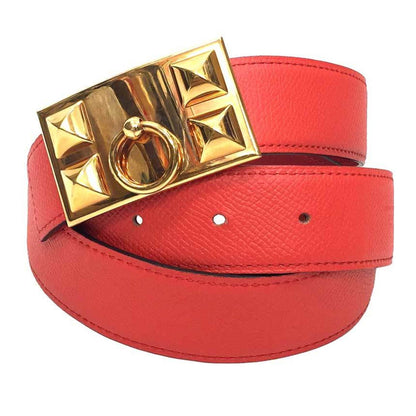 Hermès Red Leather Collier De Chien