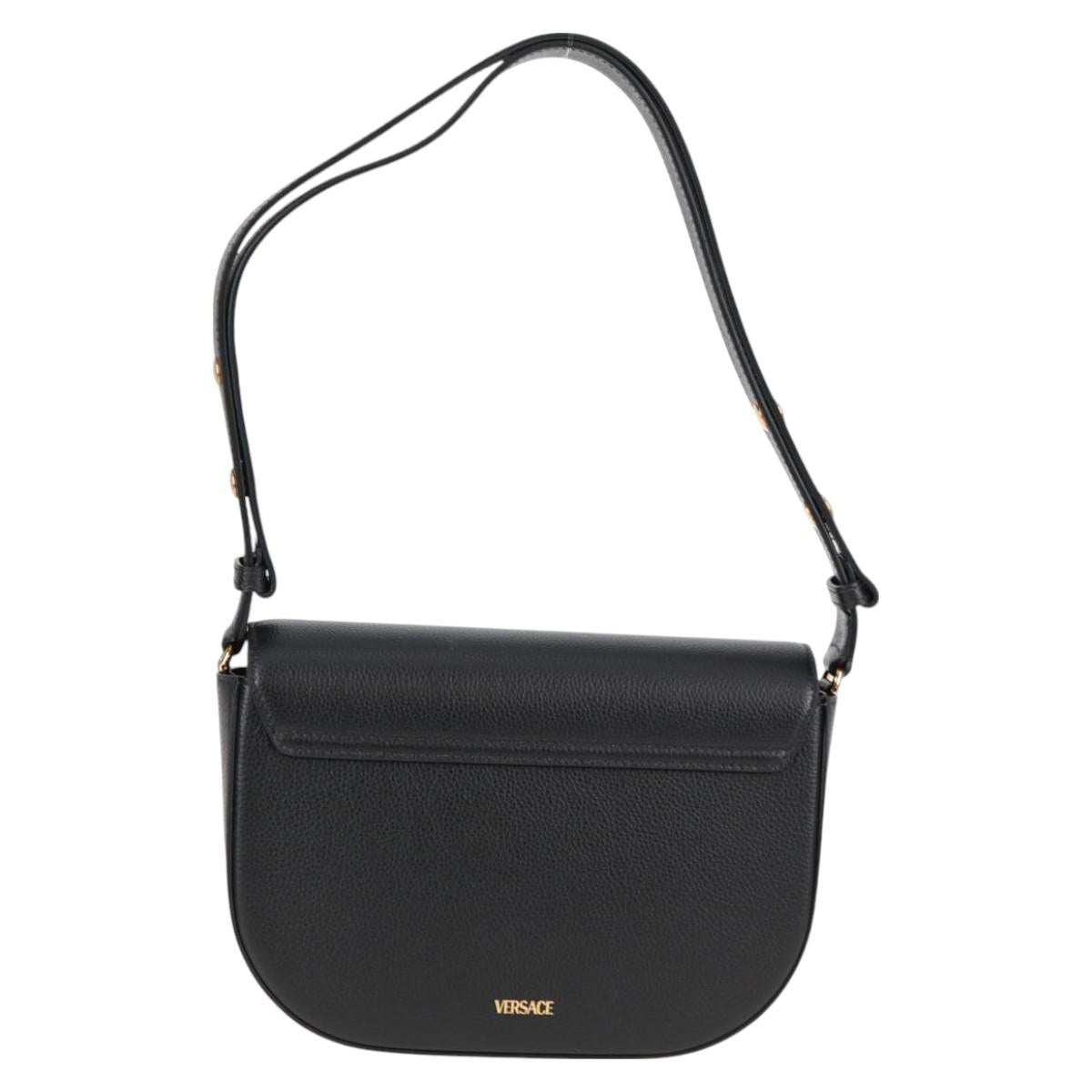 Versace Black Leather Medusa