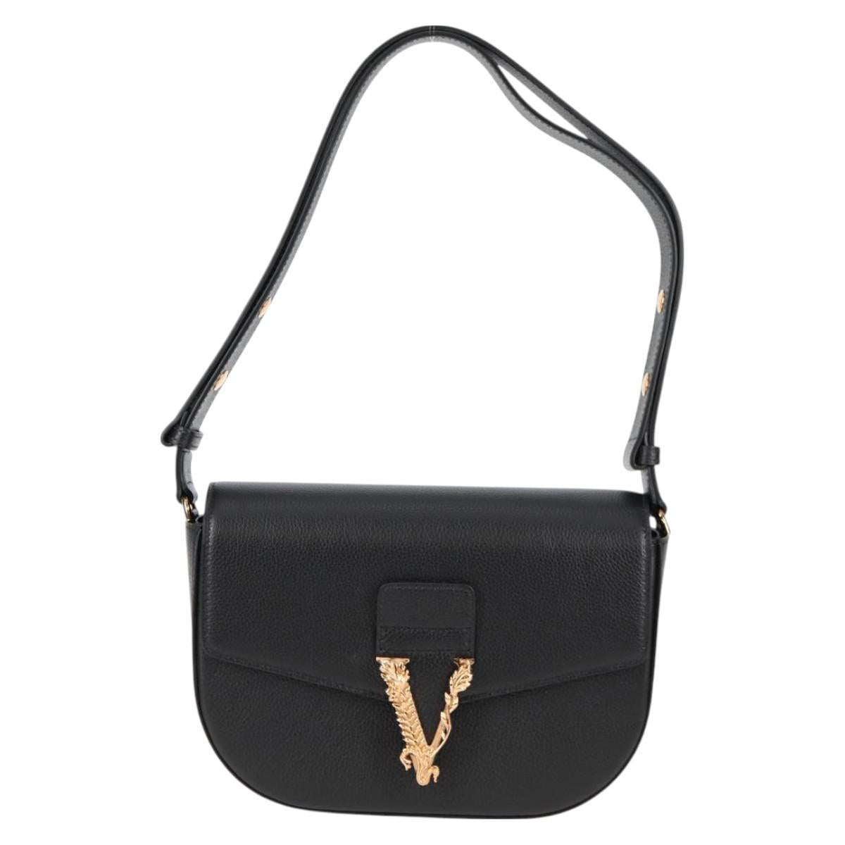 Versace Black Leather Medusa
