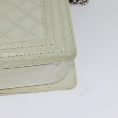 Chanel White Patent Leather Boy