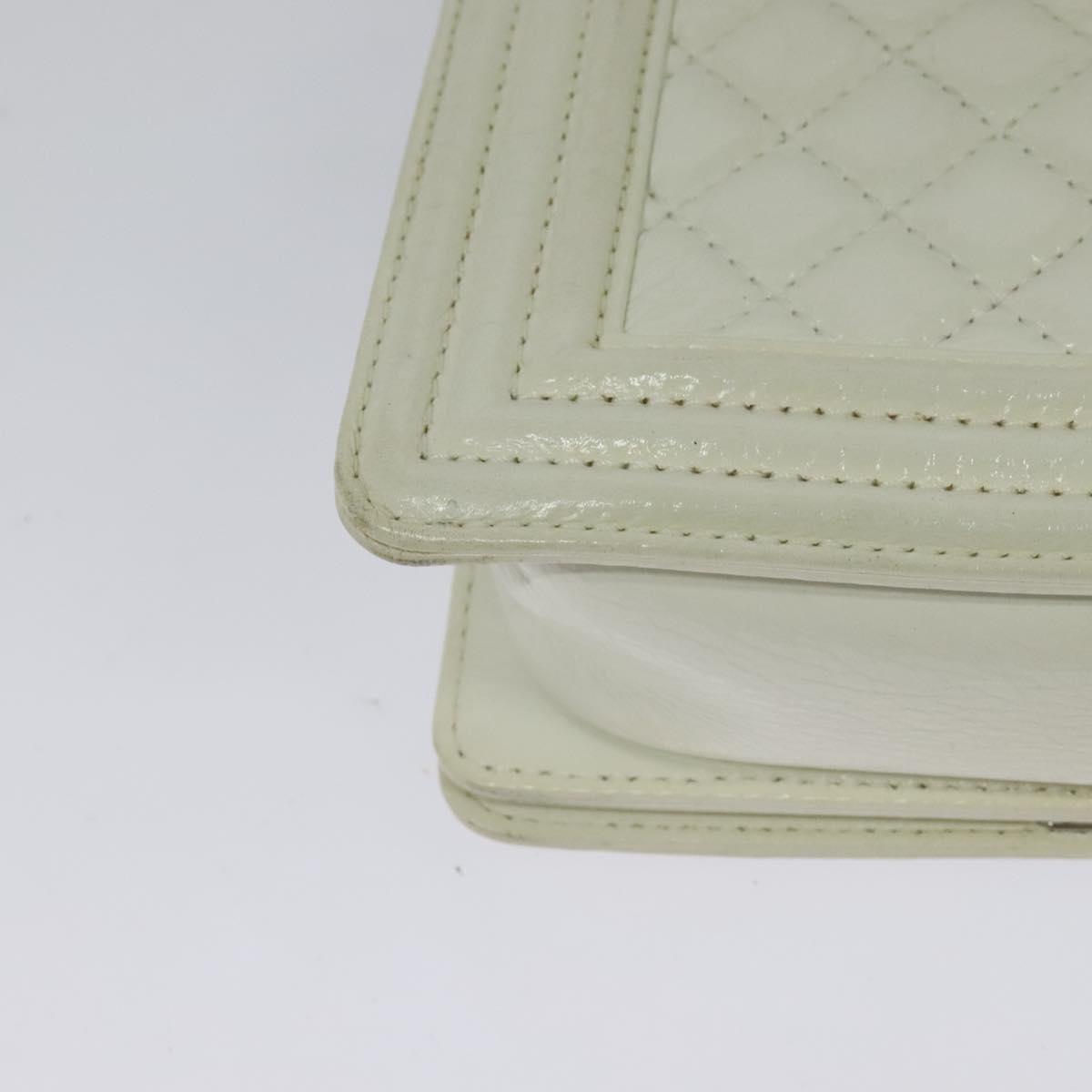 Chanel White Patent Leather Boy