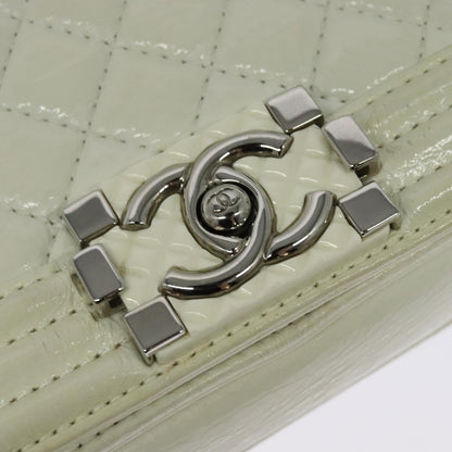 Chanel White Patent Leather Boy