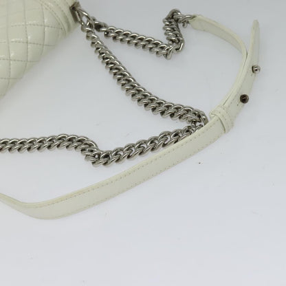 Chanel White Patent Leather Boy