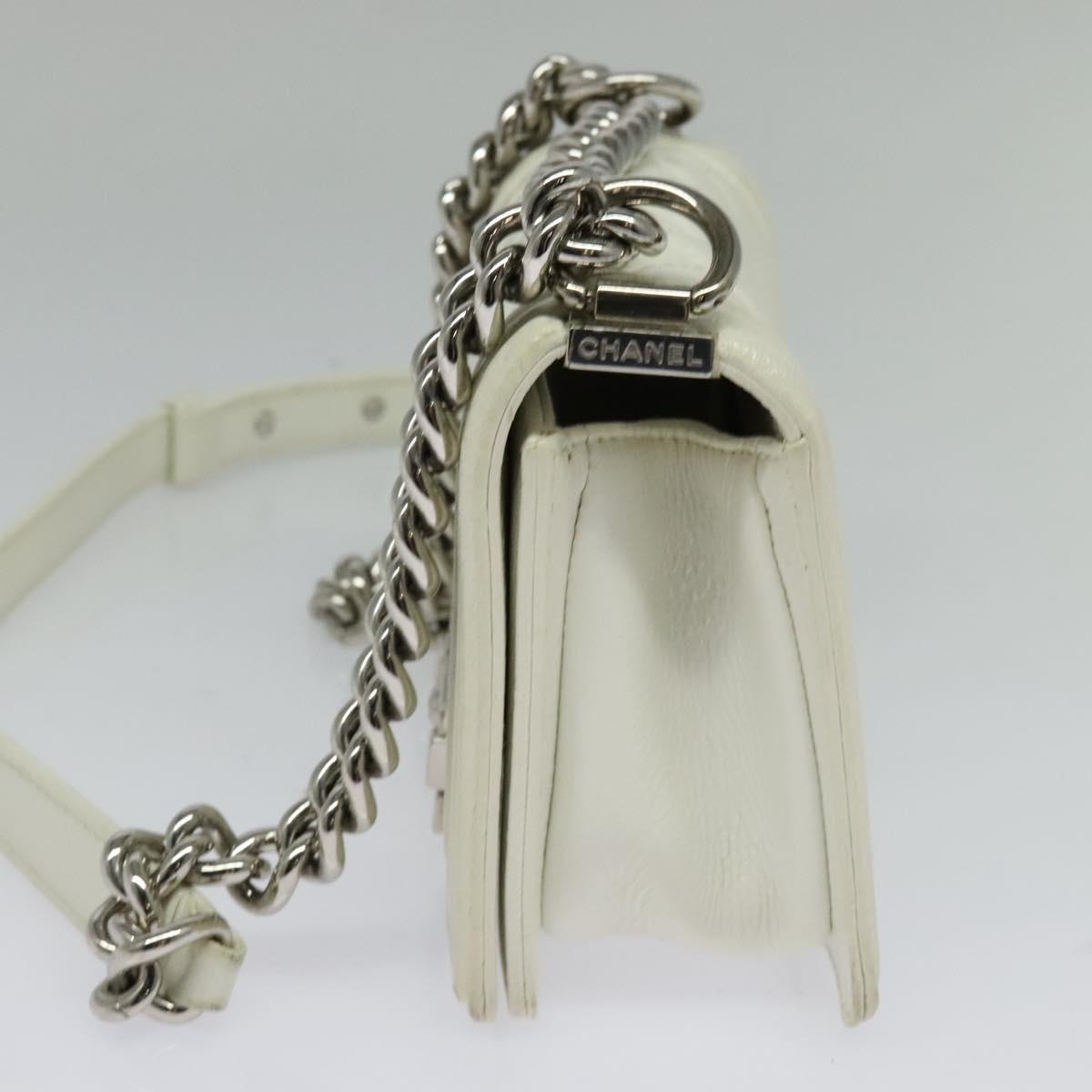 Chanel White Patent Leather Boy