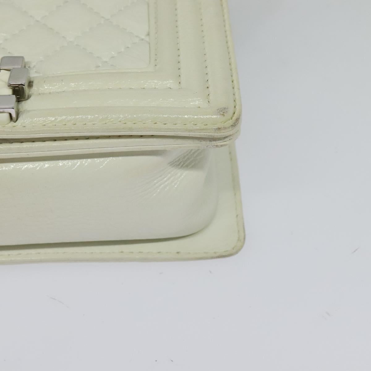 Chanel White Patent Leather Boy