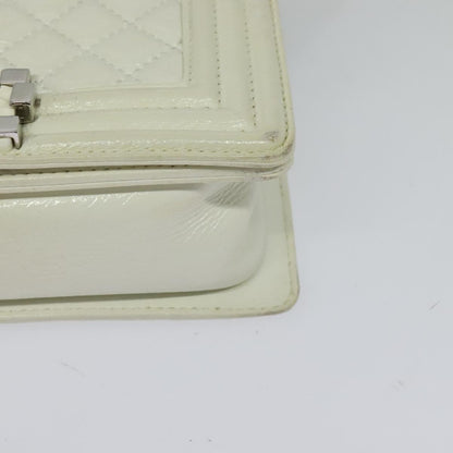 Chanel White Patent Leather Boy