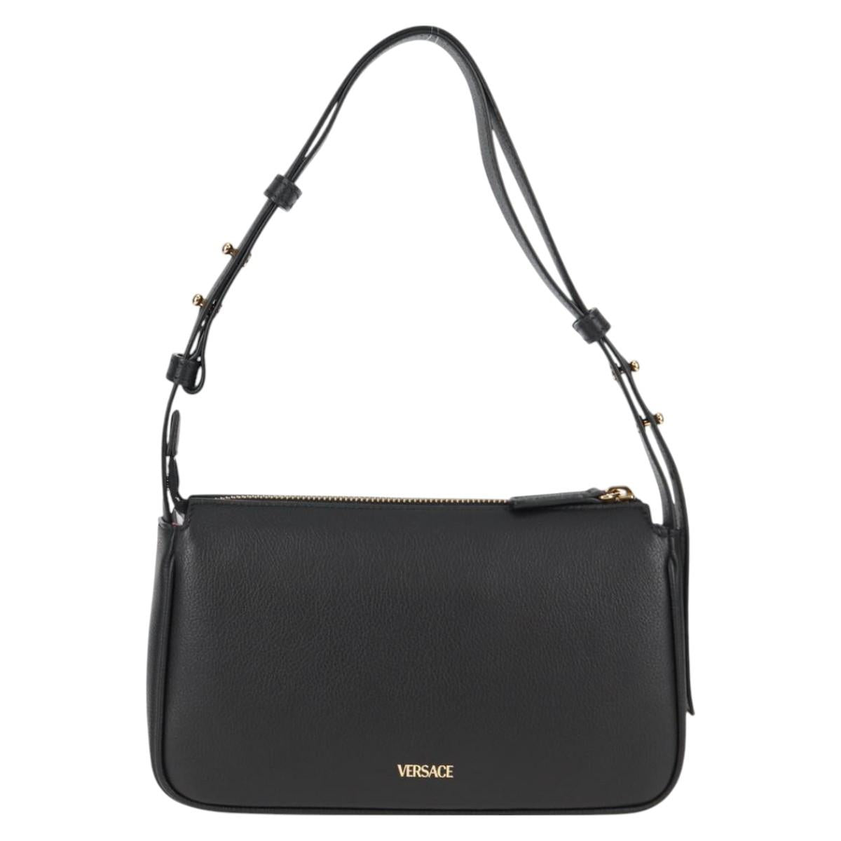 Versace Black Leather Medusa