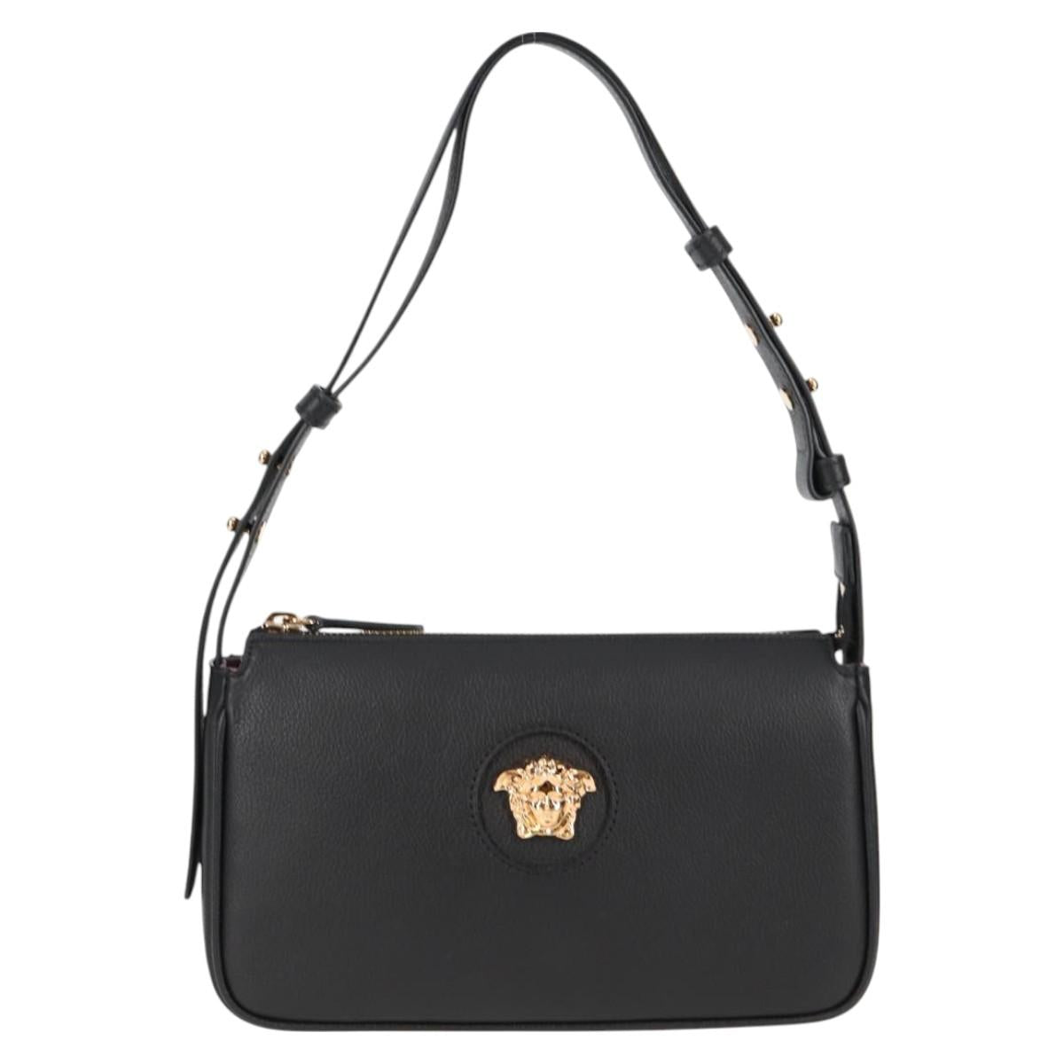 Versace Black Leather Medusa