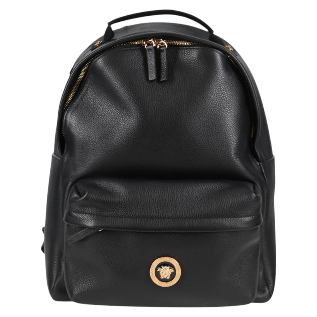 Versace Black Leather Medusa