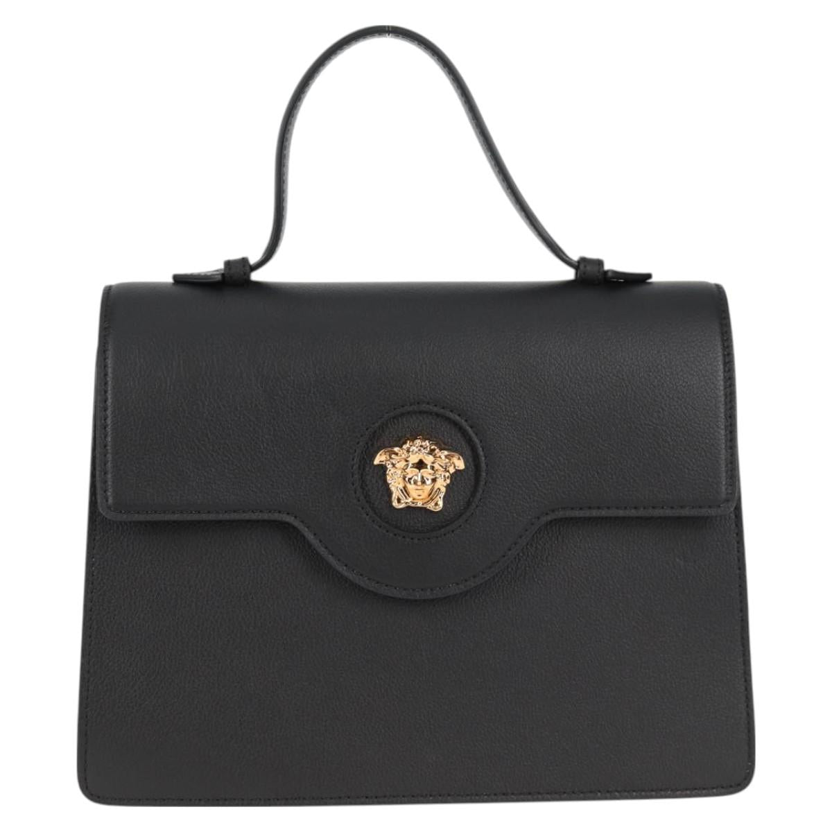 Versace Black Leather Medusa