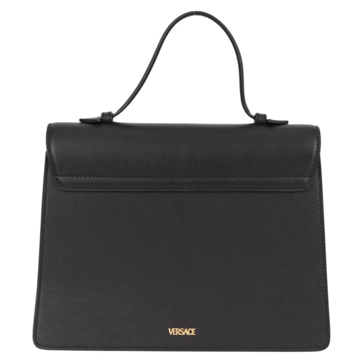 Versace Black Leather Medusa
