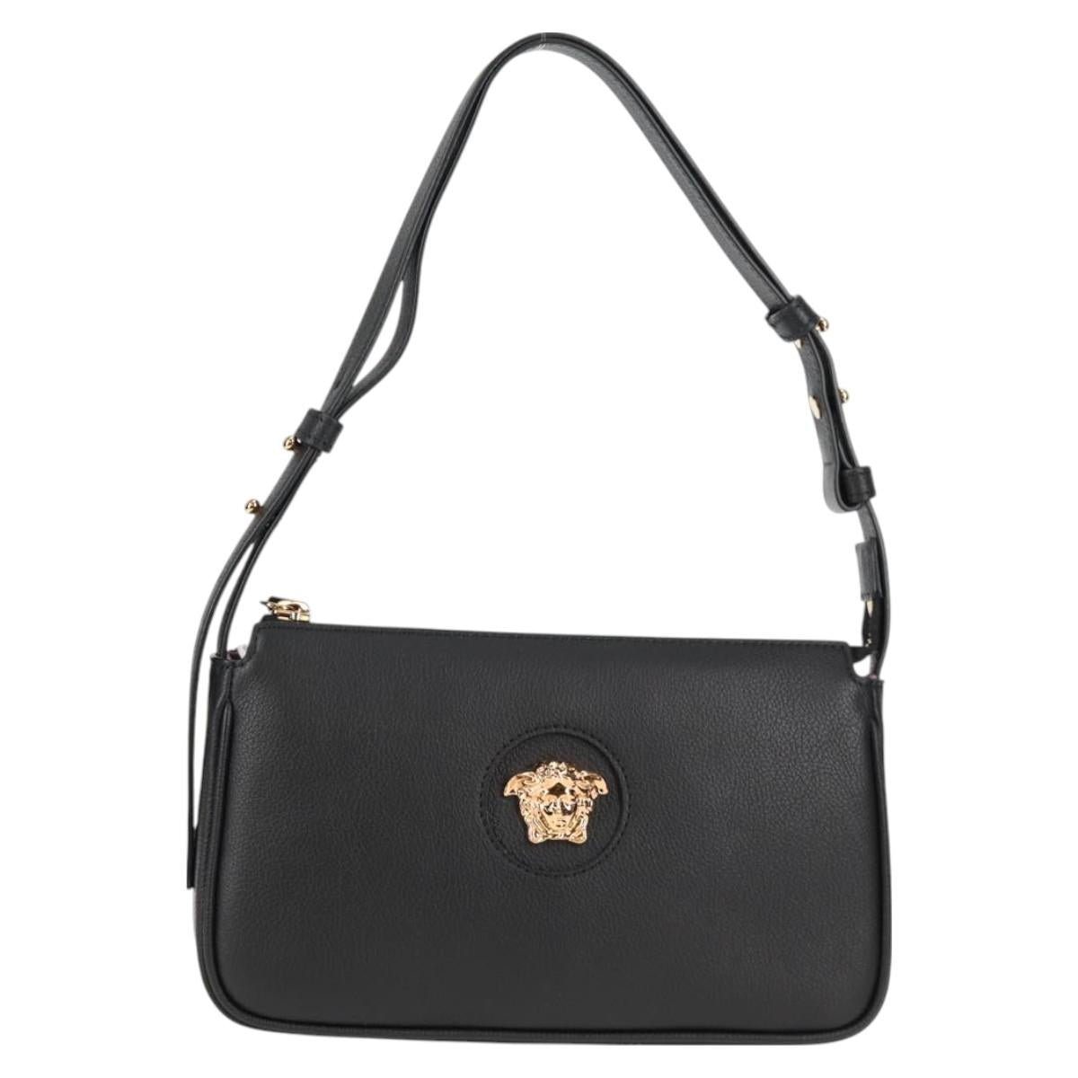 Versace Black Leather Medusa
