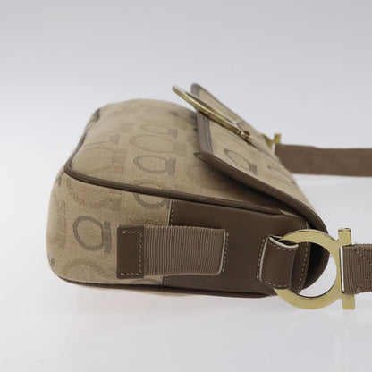 Salvatore Ferragamo Brown Canvas Gancini