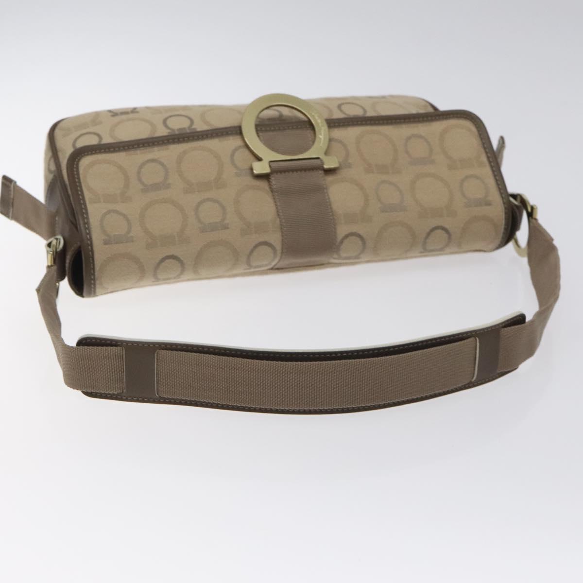 Salvatore Ferragamo Brown Canvas Gancini