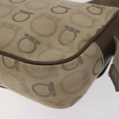 Salvatore Ferragamo Brown Canvas Gancini