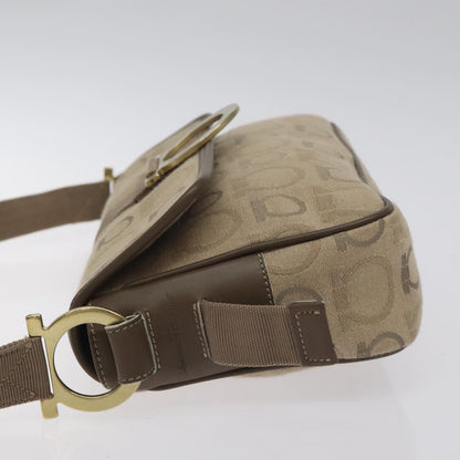 Salvatore Ferragamo Brown Canvas Gancini