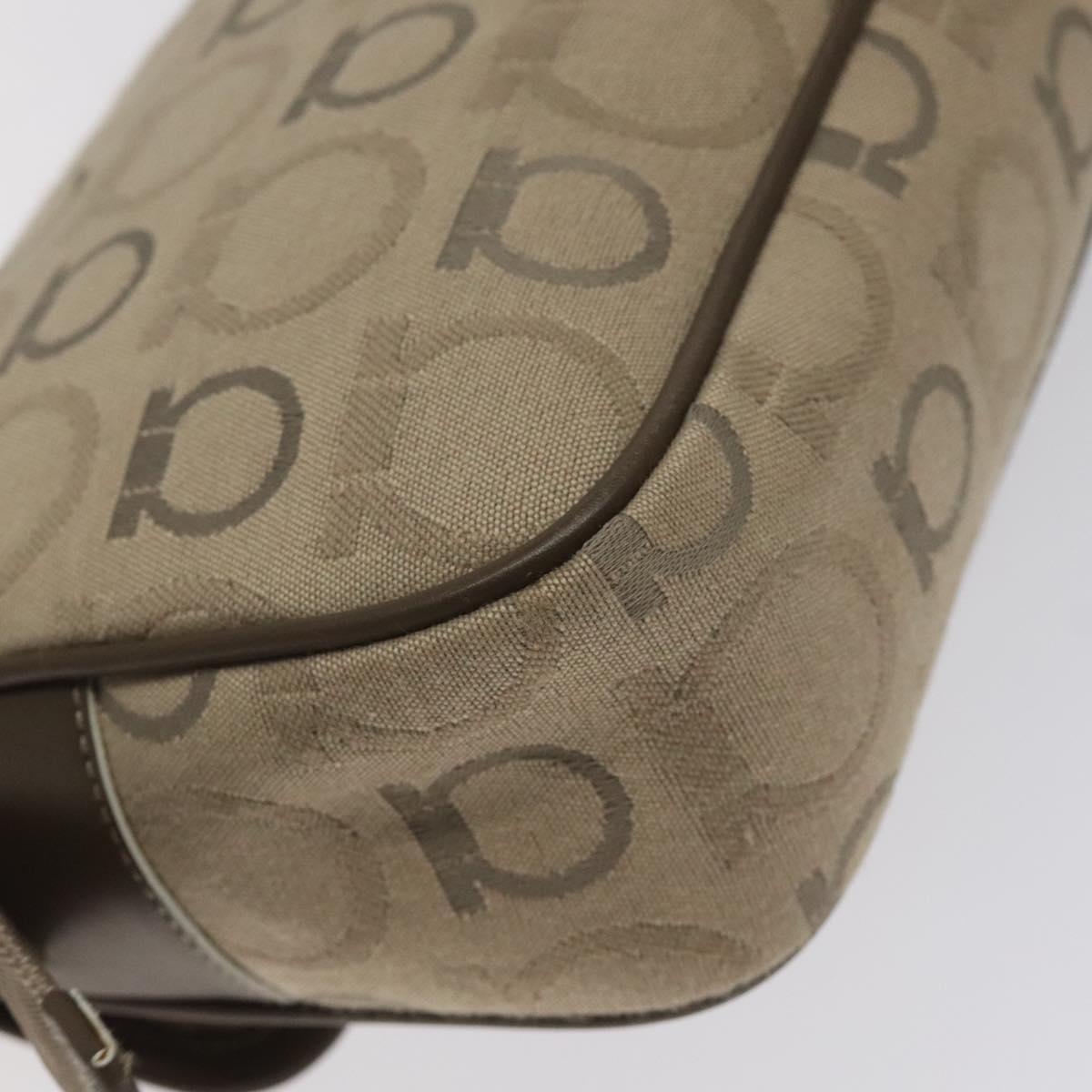 Salvatore Ferragamo Brown Canvas Gancini