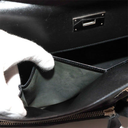 Hermès Black Leather Kelly Lakis