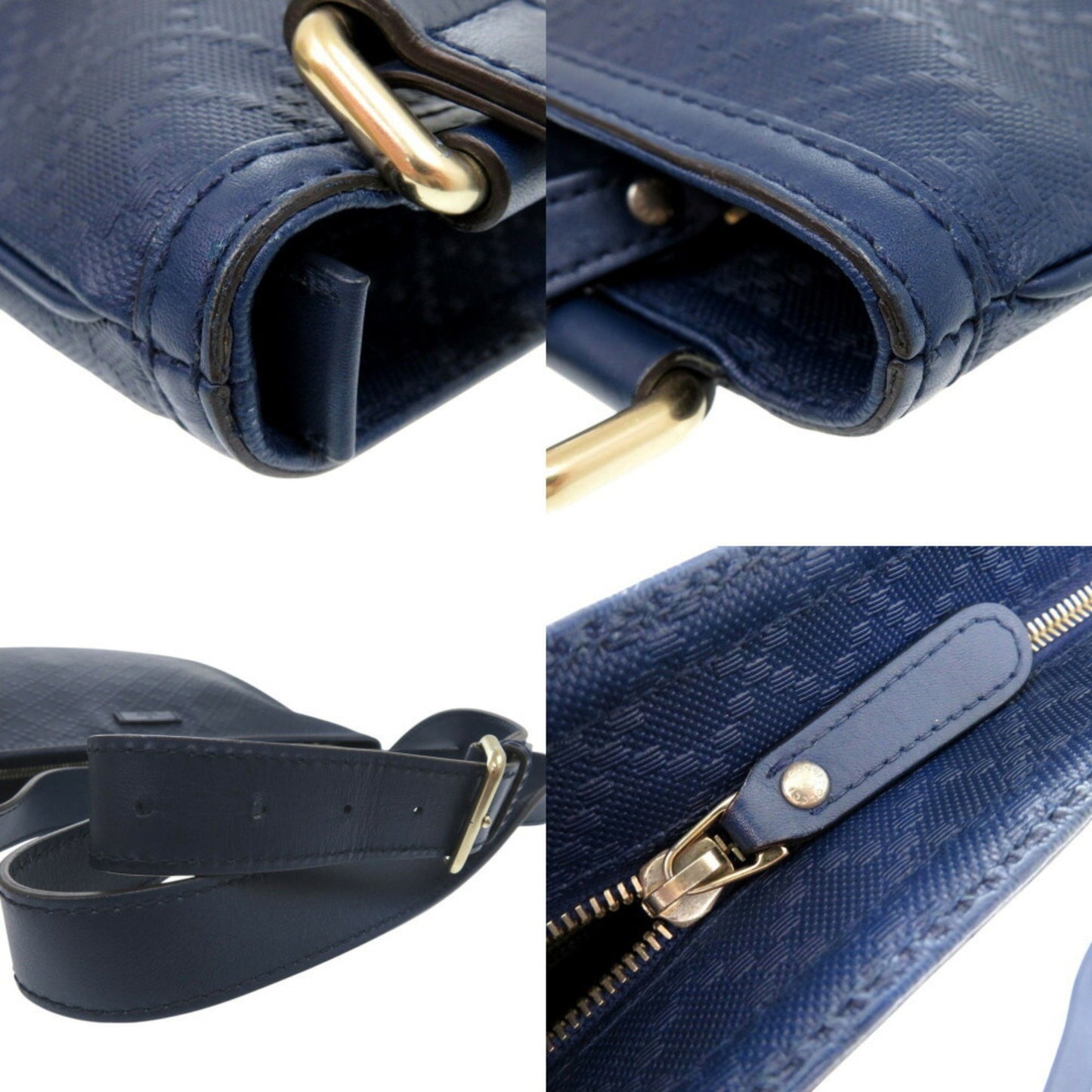 Gucci Blue Leather Diamante