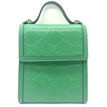 Gucci Green Leather Gg Embossé