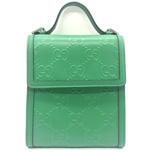 Gucci Green Leather Gg Embossé