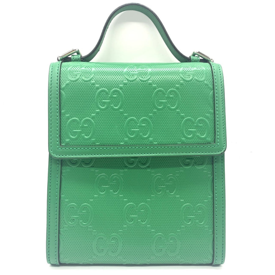 Gucci Green Leather Gg Embossé