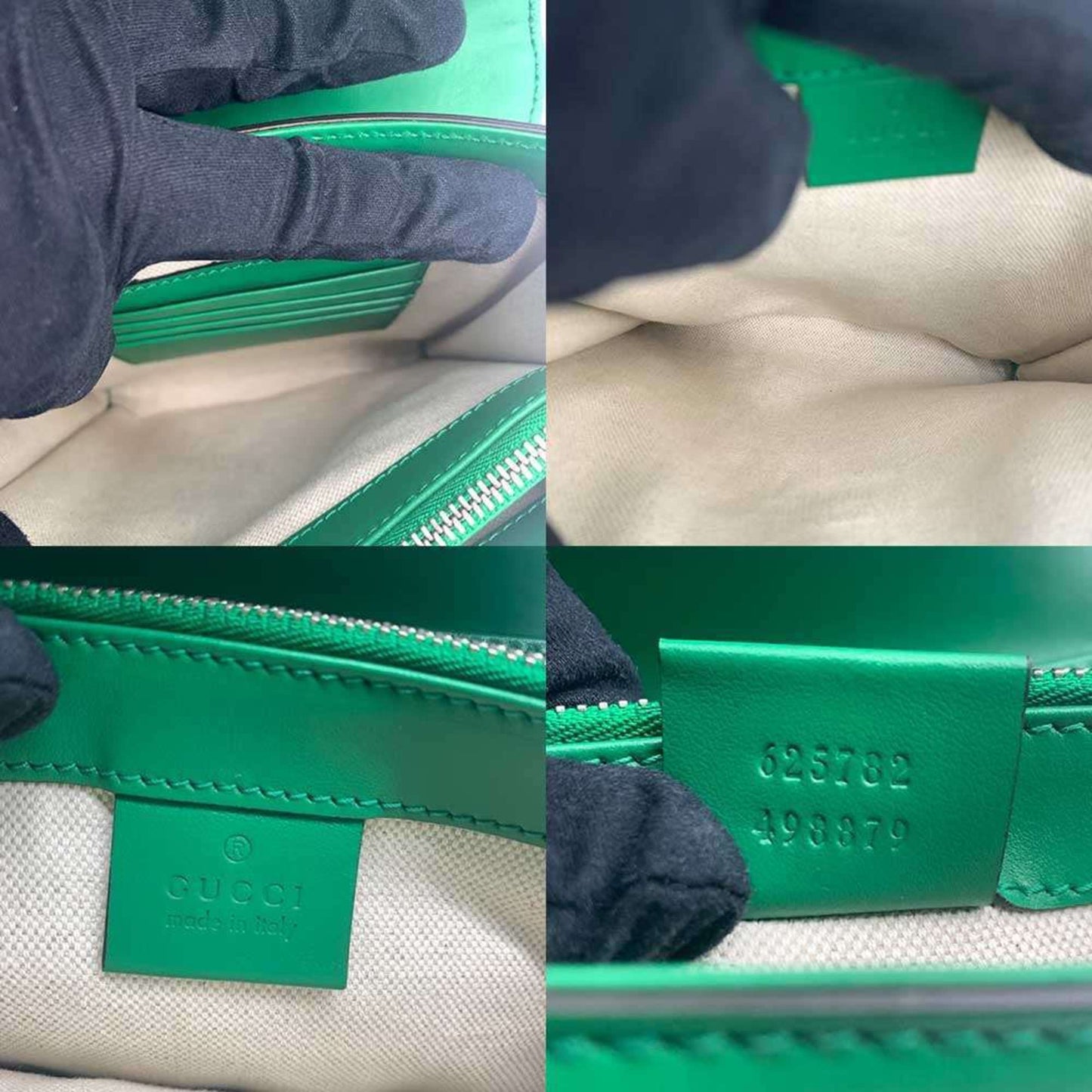 Gucci Green Leather Gg Embossé
