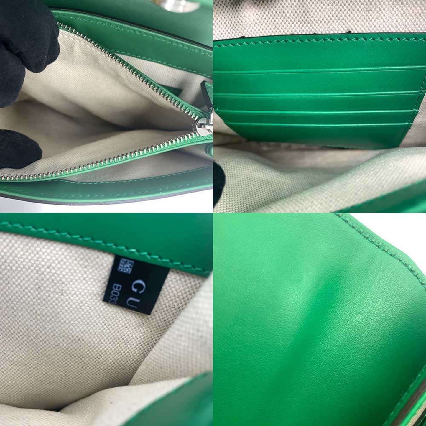 Gucci Green Leather Gg Embossé