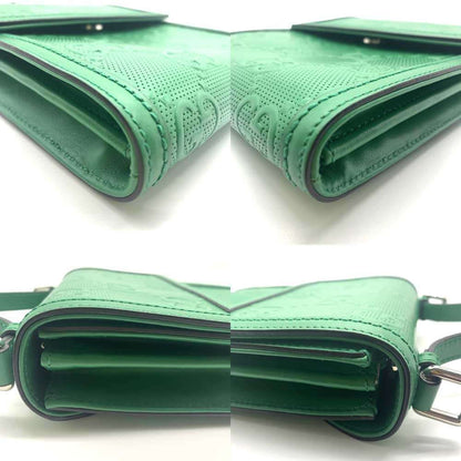 Gucci Green Leather Gg Embossé