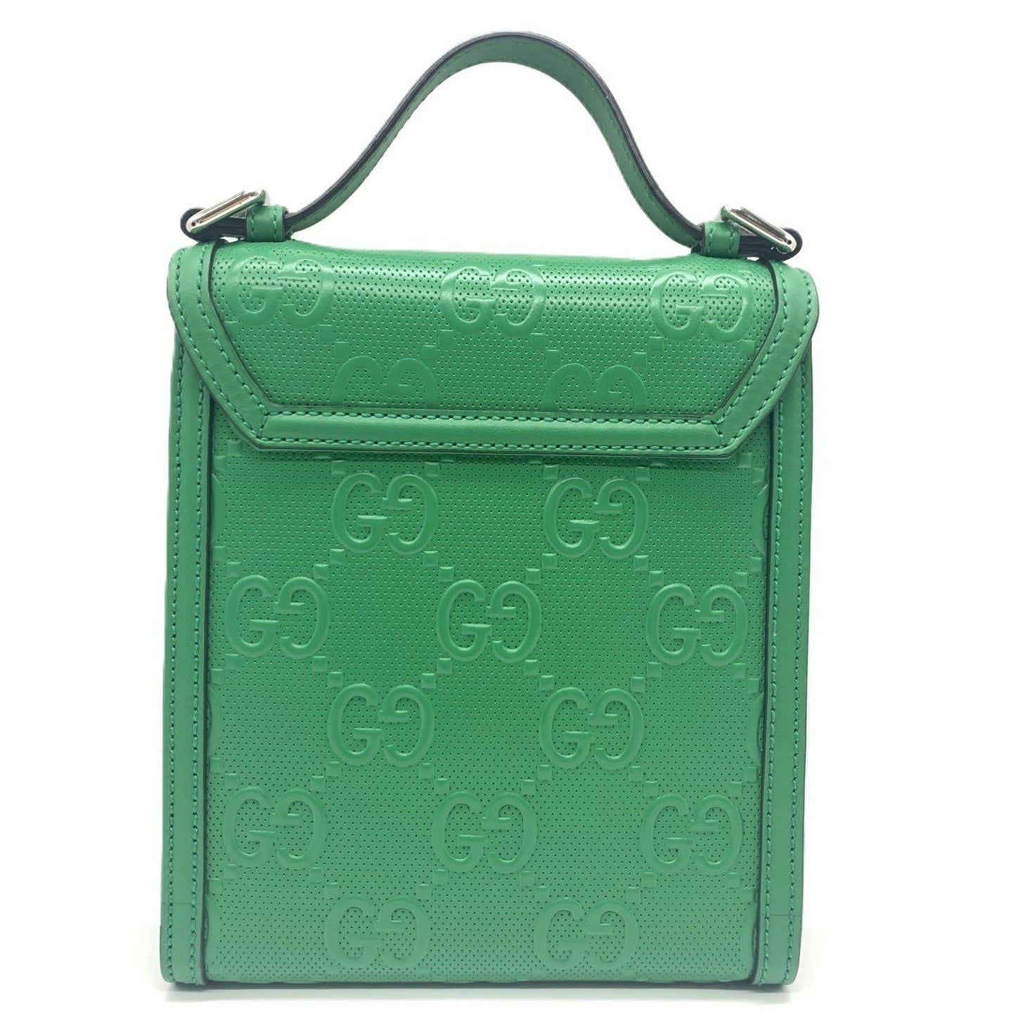 Gucci Green Leather Gg Embossé