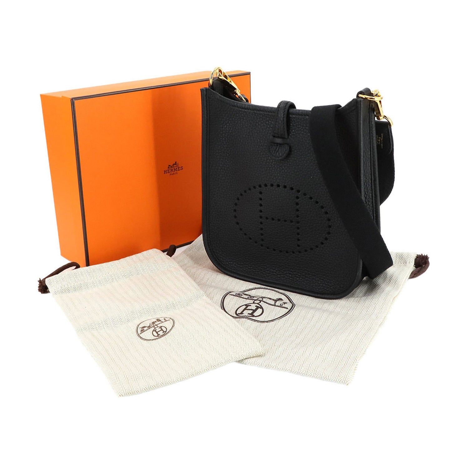 Hermès Black Leather Evelyne