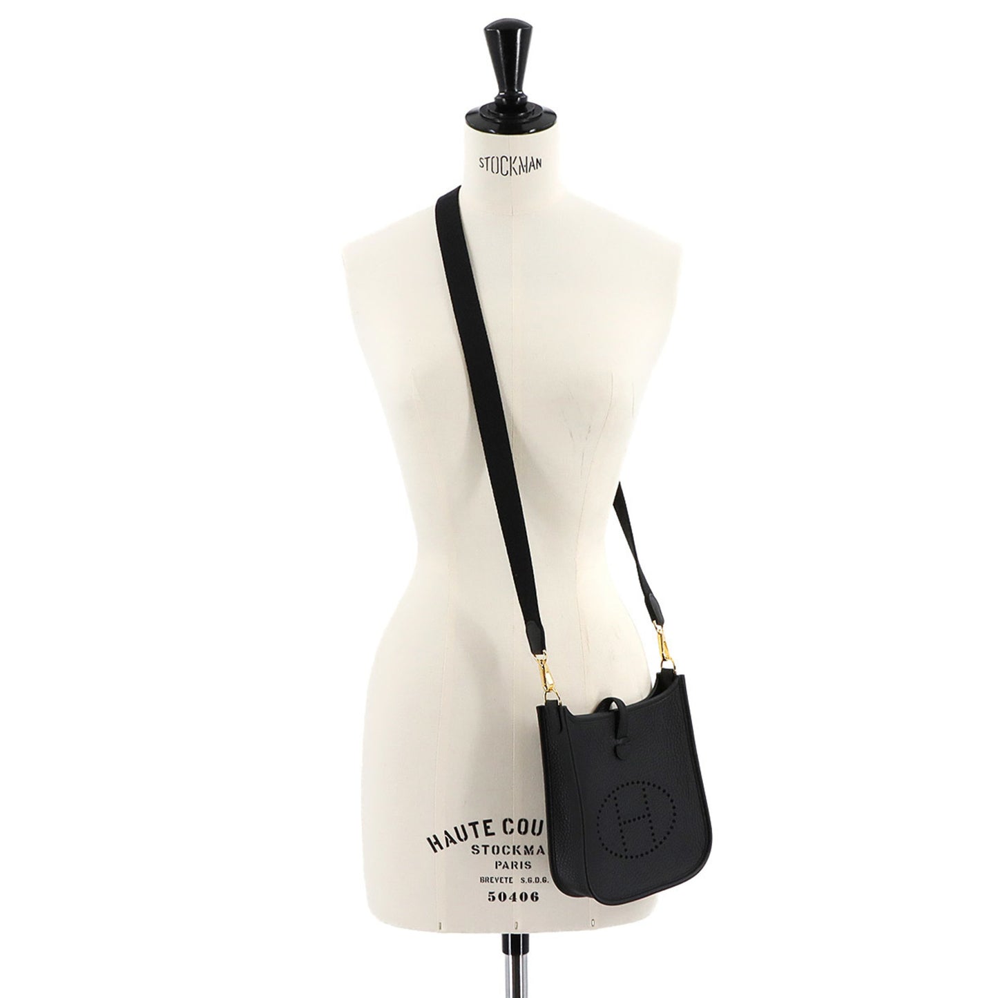 Hermès Black Leather Evelyne