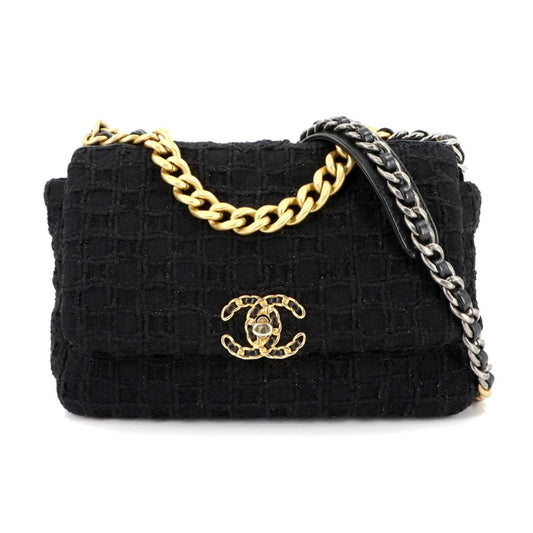 Chanel Black Tweed Chanel 19