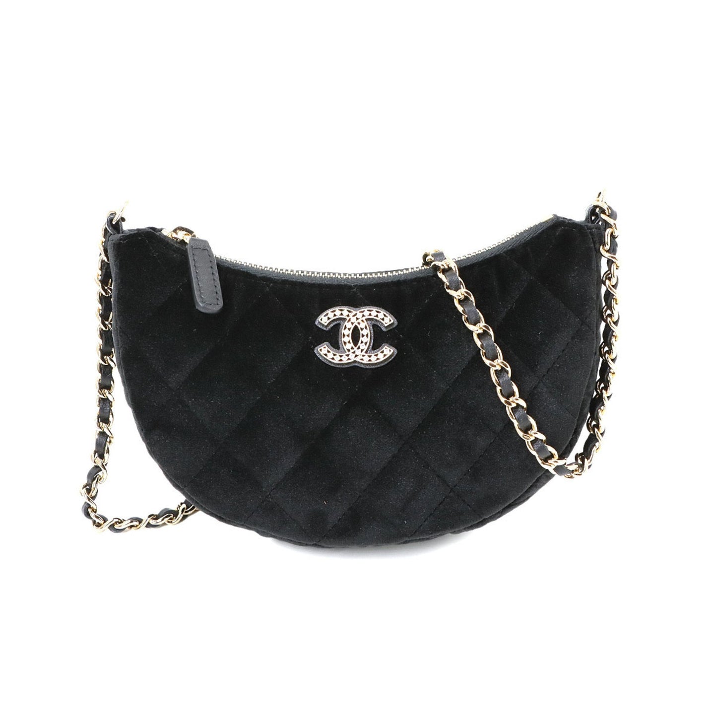 Chanel Black Velvet Half Moon